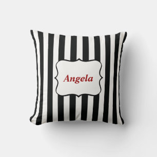 French Stripes in Black Cushion