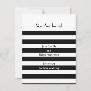 French Stripes in Black Invitation