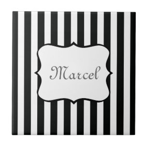 French Stripes in Black Tile
