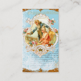 French Style Baroque Couple & Piano Business Cards