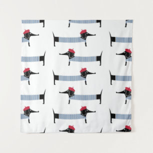 French style dog, cartoon pattern. tapestry