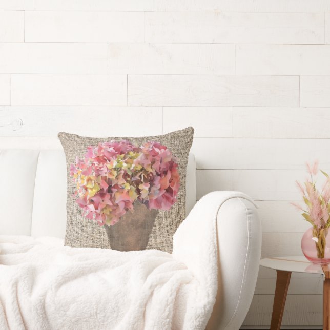 French Style Hortensia Throw Pillow (Couch)