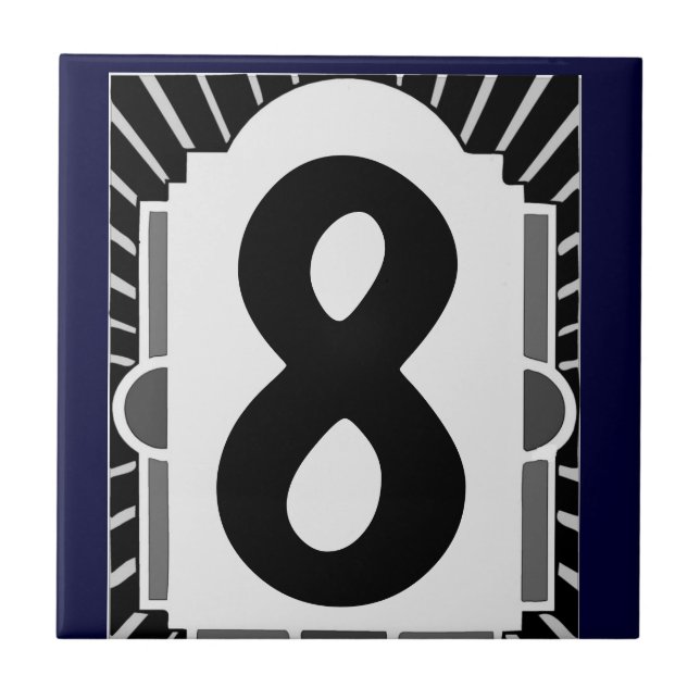 French Style House Numbers 2 Tile (Front)