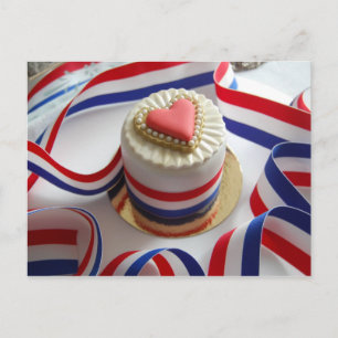 French Style Valentine's Cake Postcard