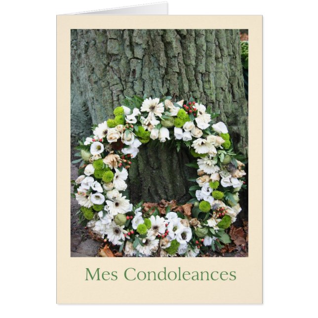 French Sympathy Card Mes Condoleances (Front)