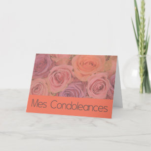French Sympathy card, Mes Condoleances Card