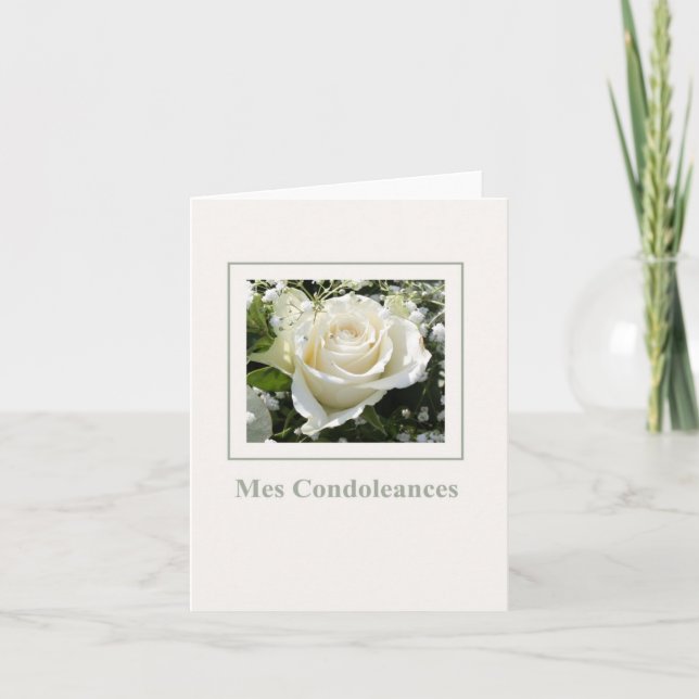 French Sympathy card, Mes Condoleances Card (Front)