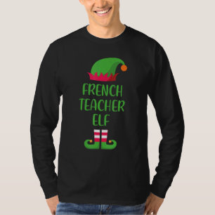 French Teacher Elf Christmas Family Matching Group T-Shirt