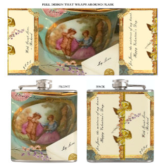 French Teacup Flask Romantic Gift