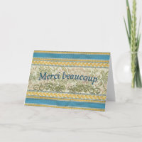 French Thank You, Embroidered Fabric
