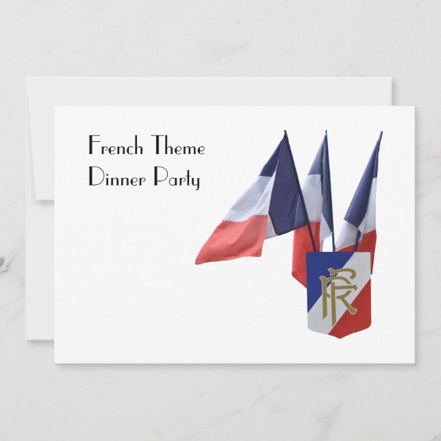 French Theme Dinner Party with Snail Invitation (Front)