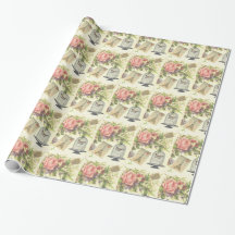 French Theme Vintage Paris Wrapping Paper