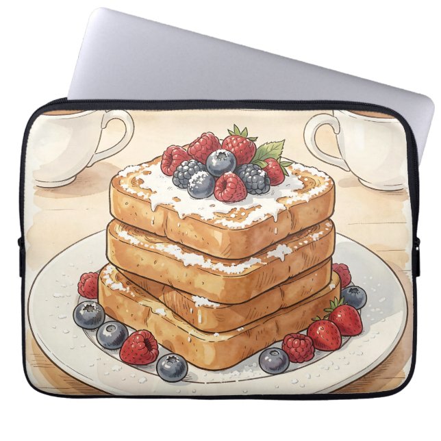 French Toast Berry Stack Breakfast Laptop Sleeve (Front)