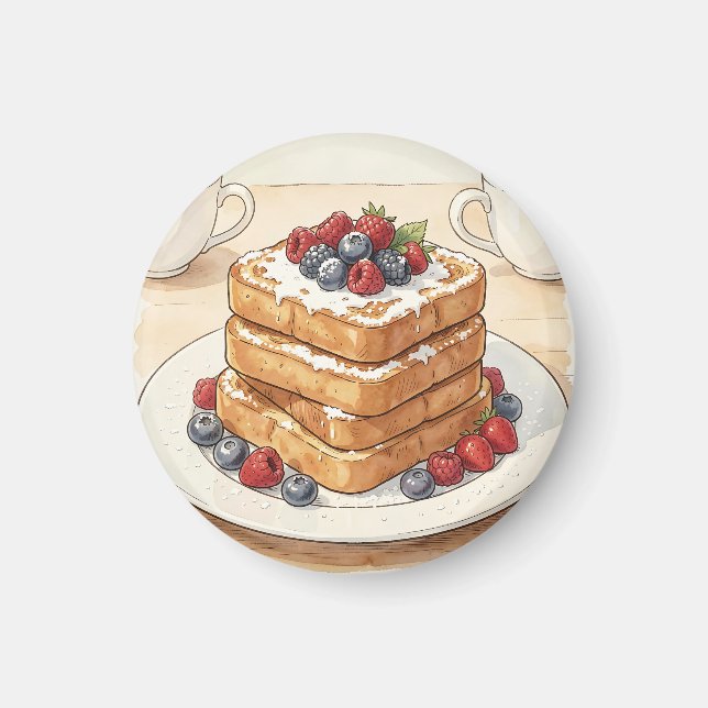 French Toast Berry Stack Breakfast Magnet (Front)