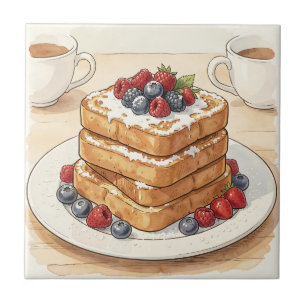 French Toast Berry Stack Breakfast Tile