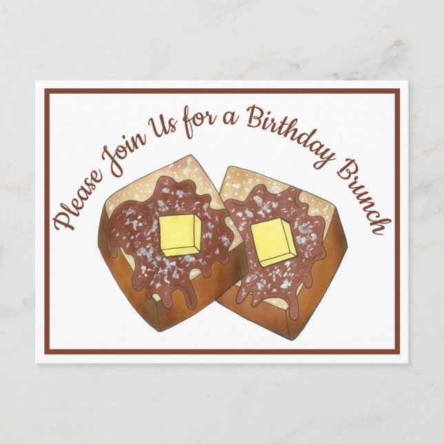 French Toast Breakfast Brunch Party Invitation Postcard (Front)