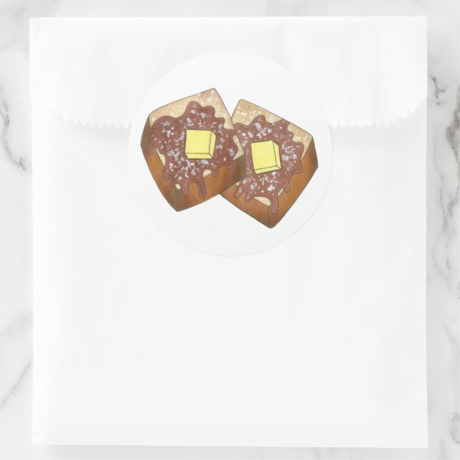 French Toast Butter and Syrup Diner Breakfast Food Classic Round Sticker (Bag)
