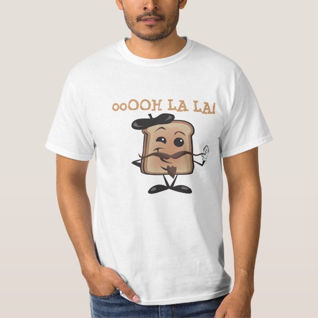 French Toast cartoon Bastille Day T-Shirt (Front)