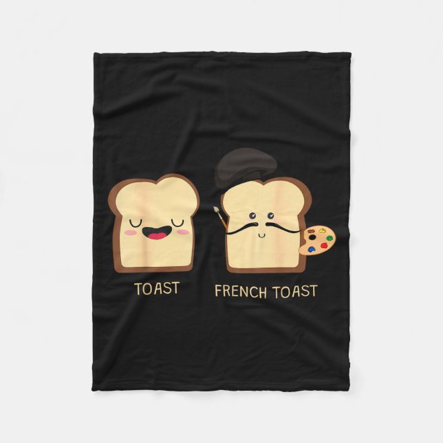 French Toast Funny Pun Novelty  Fleece Blanket (Front)