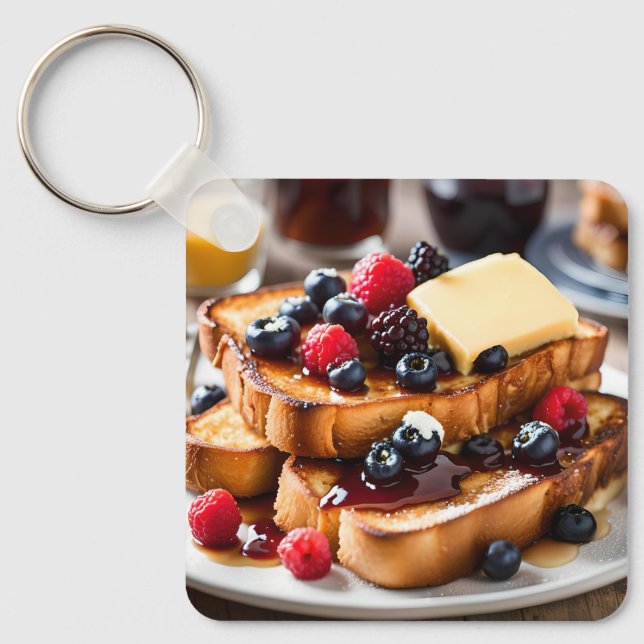 French Toast With Berries Key Ring (Front)