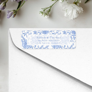 French Toile Blue Chinoiserie Return Address