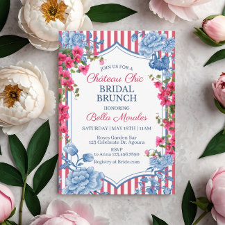 French Toile Bridal Shower, Garden Party, Bridal  Invitation