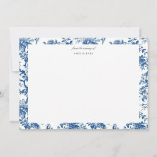French Toile Chinoiserie Elegant Floral Card