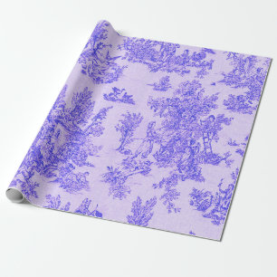 French toile de jouy blue and white decoupage wrapping paper