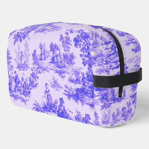 French toile de jouy blue and white elegant dopp kit