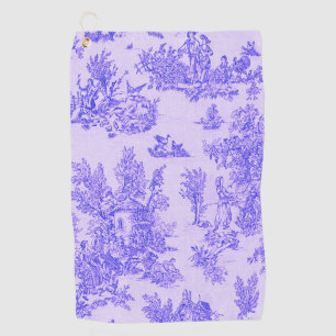French toile de jouy blue and white elegant golf towel