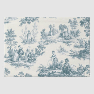 French toile de jouy sage green decoupage tissue paper