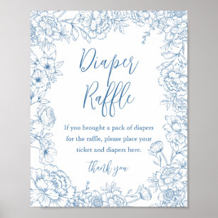 FRENCH TOILE Diaper Raffle Baby Shower Sign
