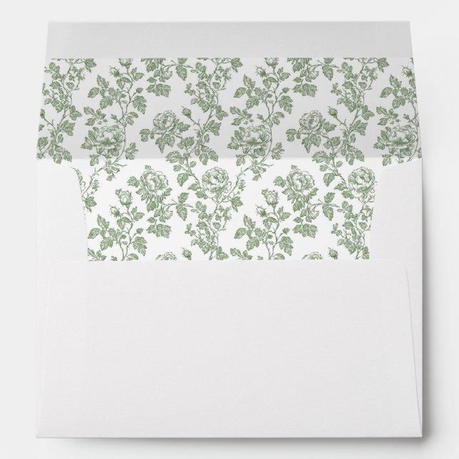 French Toile Envelope  (Back (Bottom))