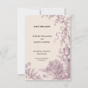 French Toile Garden Wedding Save the Date