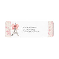 French Toile Paris Return Address Label