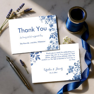 French Toile Wedding Thank You Card