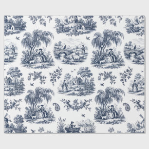 French Toile Wrapping Paper