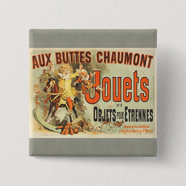 French Toy Joets Friends Vintage Poster   15 Cm Square Badge (Front)
