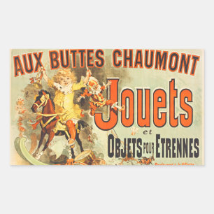 French Toy Joets Friends Vintage Poster   Rectangular Sticker