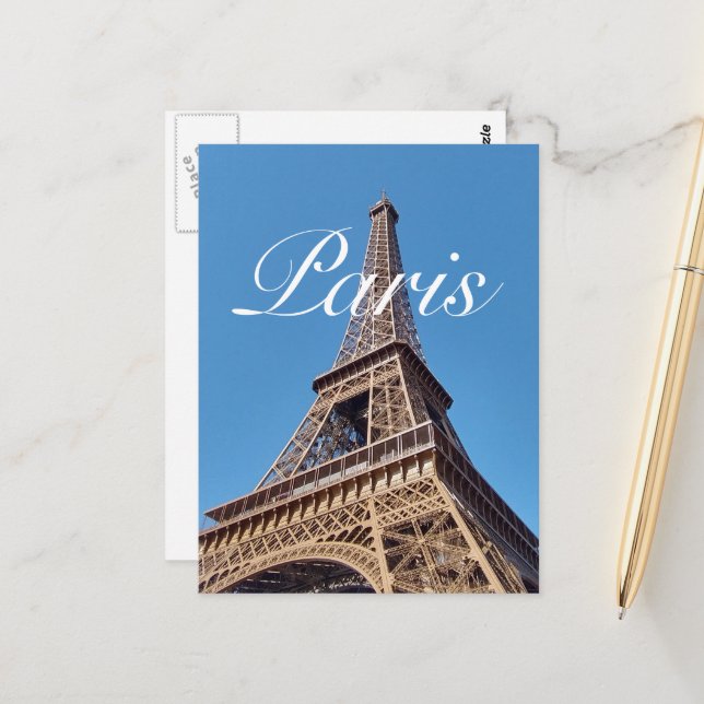 French Travel Paris Eiffel Tower Photo   Postcard (Front/Back In Situ)