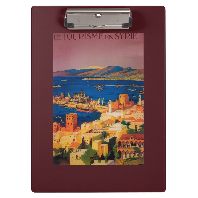 French Travel Poster, Touring in Syria Clipboard (Front)