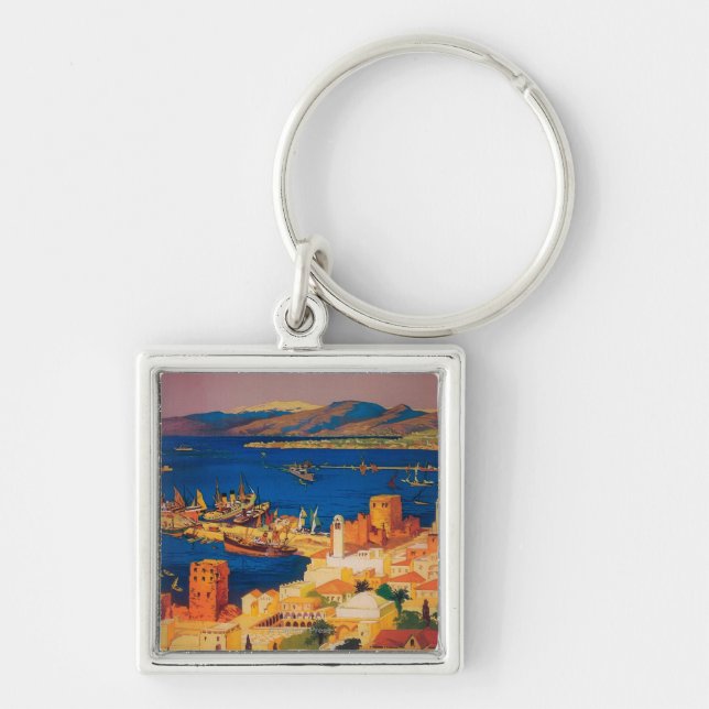 French Travel Poster, Touring in Syria Key Ring (Front)