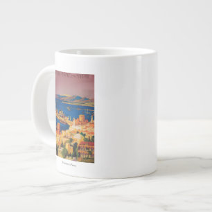 French Travel Poster, Touring in Syria Large Coffee Mug