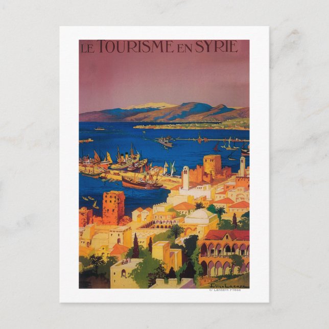 French Travel Poster, Touring in Syria Postcard (Front)
