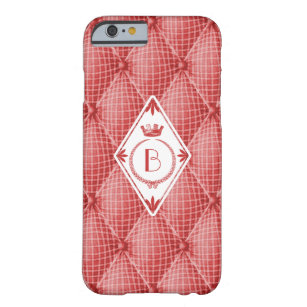 French Trompe L'oeil Tufted Red Diamond Monogram Barely There iPhone 6 Case