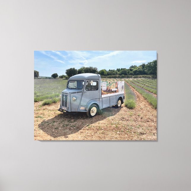 French Truck in Lavender Field Canvas Print (Front)