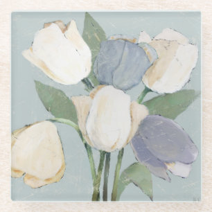 French Tulips Glass Coaster