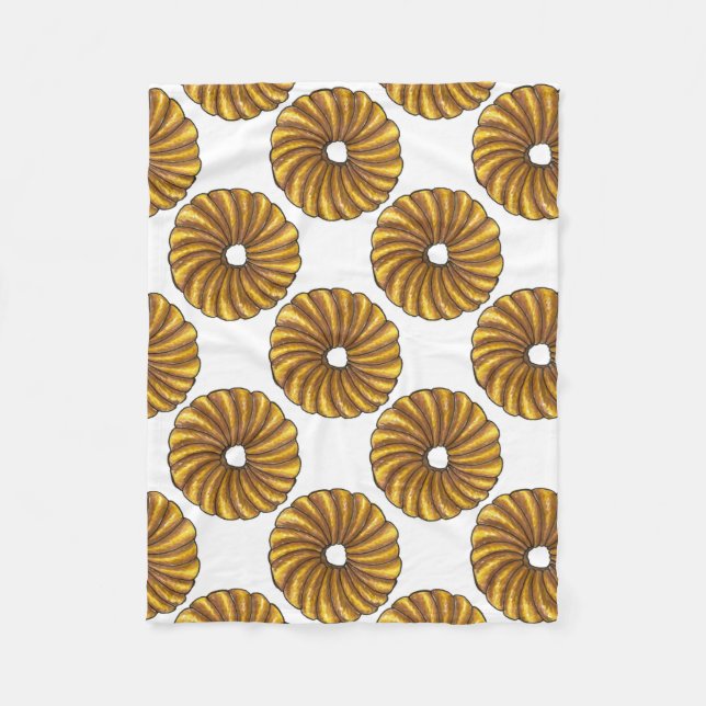 French Twist Doughnut Pastry Doughnut Breakfast Fo Fleece Blanket (Front)