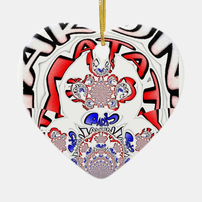 French Twist Hakuna Matata: Unique Cultural Blend  Ceramic Tree Decoration (Front)