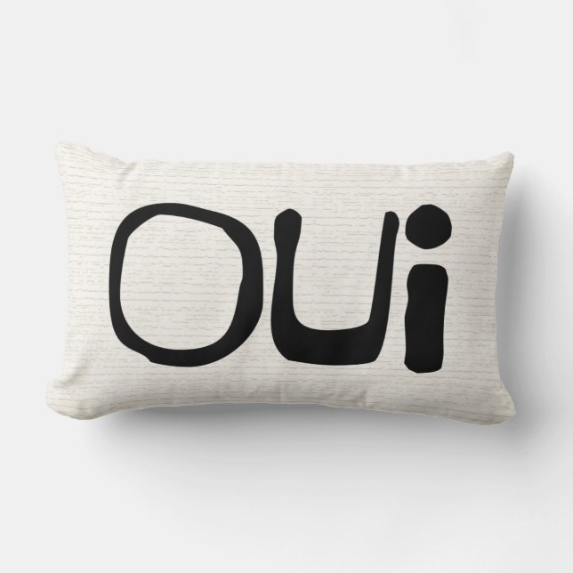 French Typography Throw Pillow (Oui) (Front)